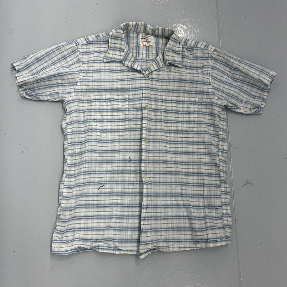 Vintage 50s Wings Blue Striped Cotton Loop Collar